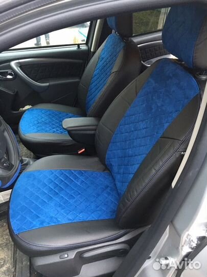 Авточехлы из Экокожи и Алькантары Ромб