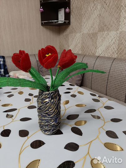 Тюльпаны из бисера