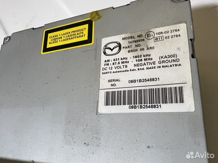 Магнитола mazda 3 bk