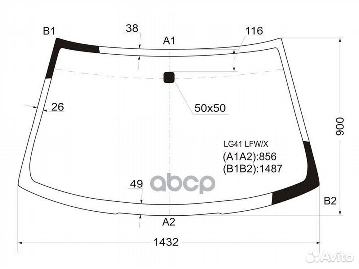 Стекло лобовое Mitsubishi Mirage 95-00 LG41 LFW/X