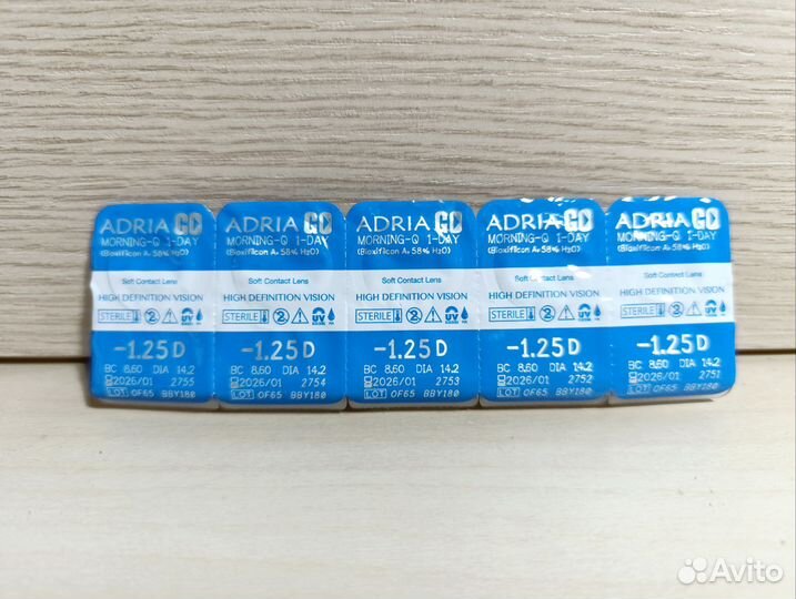 Линзы контактные adria GO новые