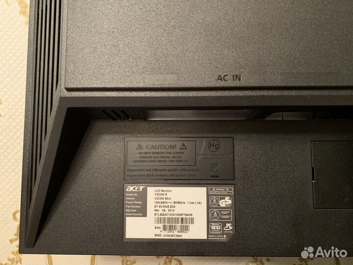 Монитор Acer V223W, 2010