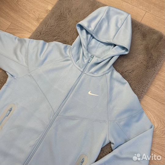 Зип худи Nike tech fleece nocta голубая