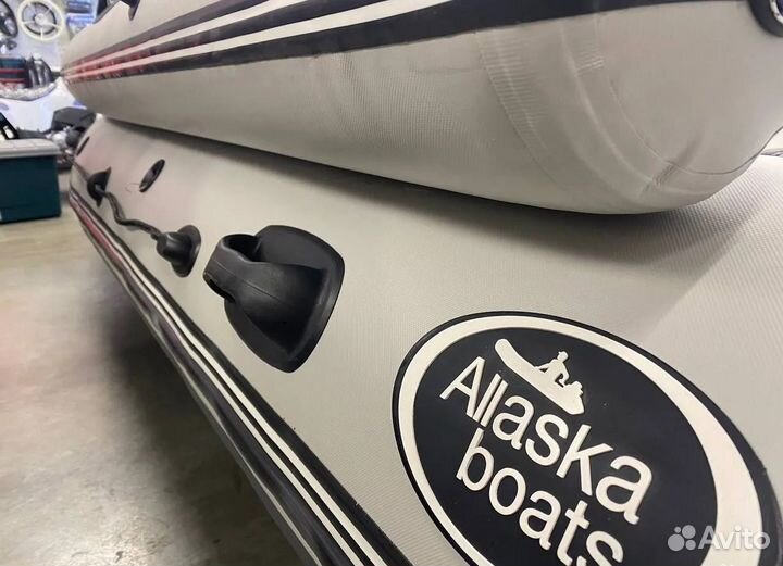 Лодка пвх allaska-390 drive LUX серый-темно-серый