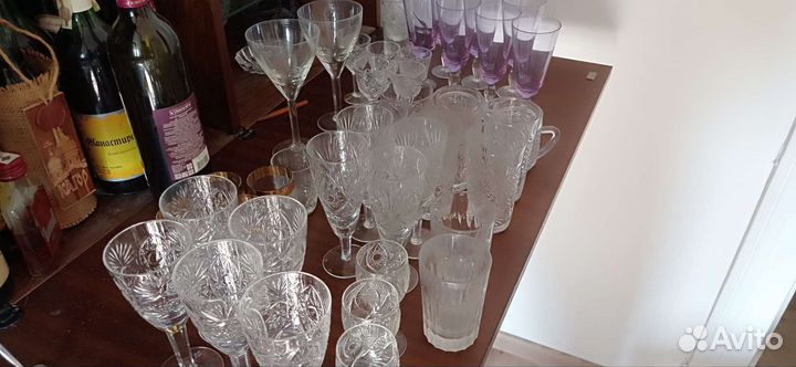 Бокалы, фужеры, рюмки, стаканы, хрусталь, стекло