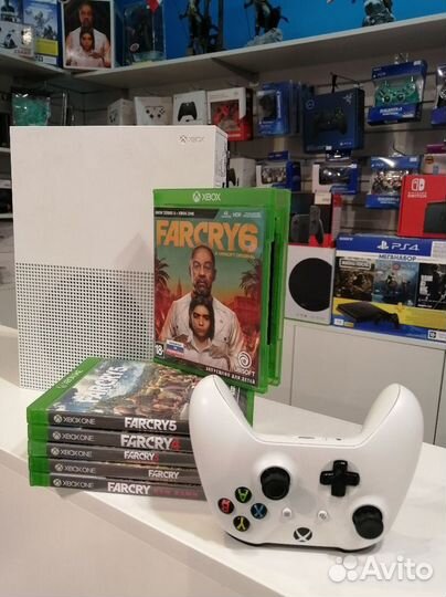 Xbox One S White + серия игр Far Cry