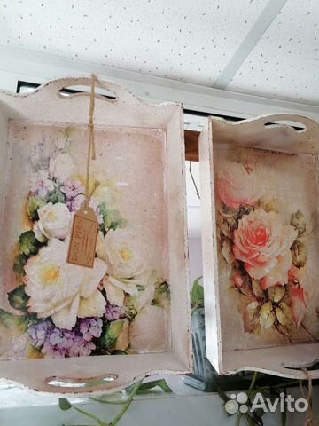 Поднос, дерево, декупаж