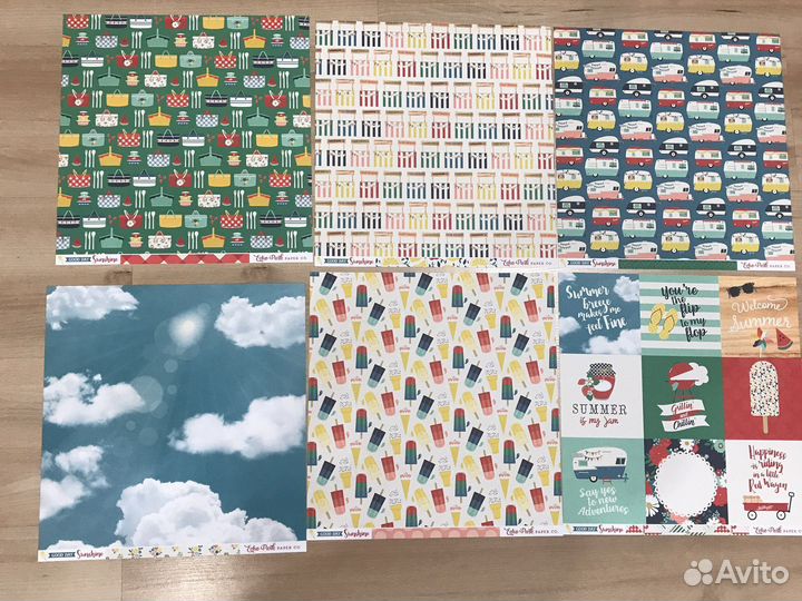 Бумага и 3d наклейки для скрапбукинга