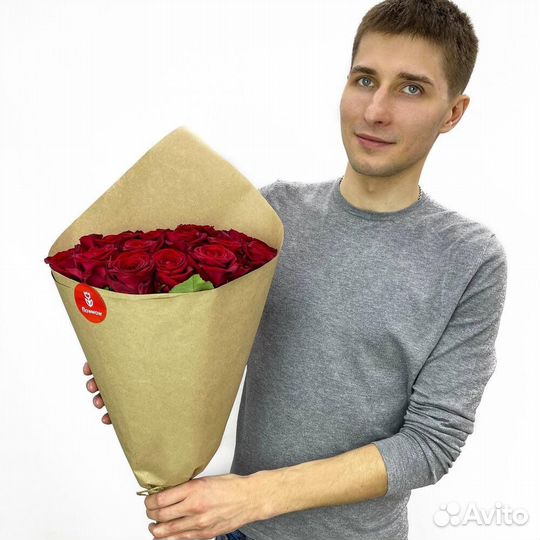 Розы 21 штука 70 см с бесплатной доставкой