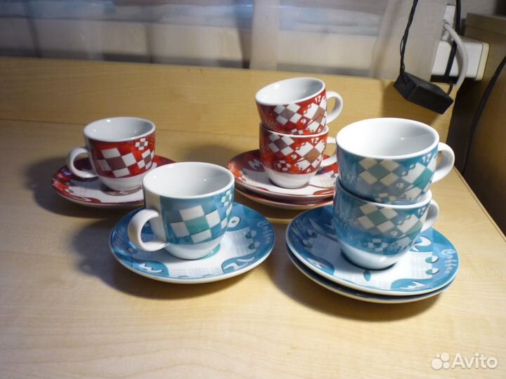 Кофейные пары эспрессо чашки и блюдца новые 6 шт