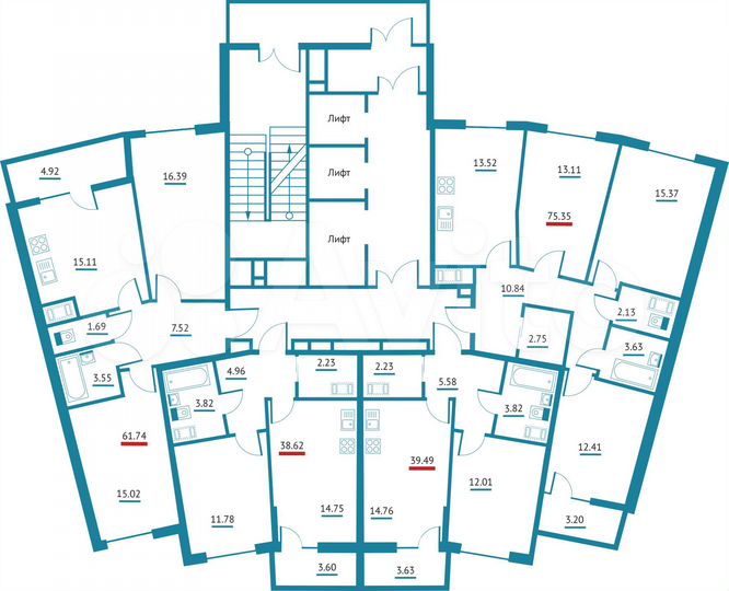 1-к. квартира, 38,6 м², 8/22 эт.