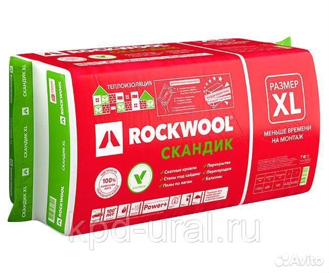 Rockwool lite баттс скандик 800х600х50/100мм