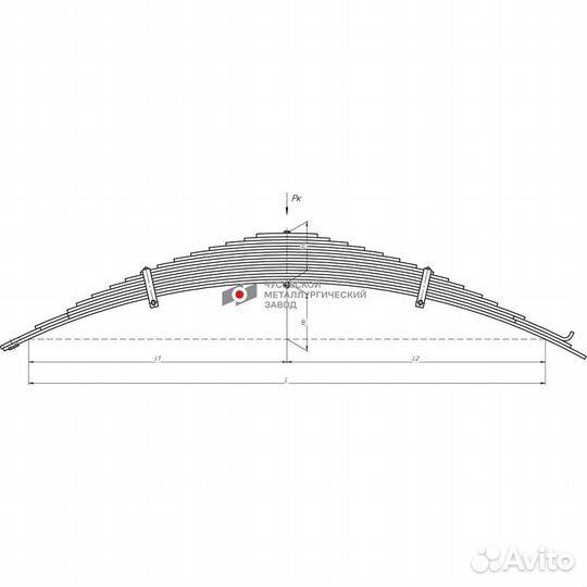 Рессора маз-64221,5551,5434,5337 передняя (16 лист