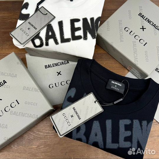 Оверсайз футболка Balenciaga x Gucci в коробке