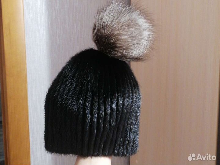 Шапка женская. Вязаная норка. Состояние отличное