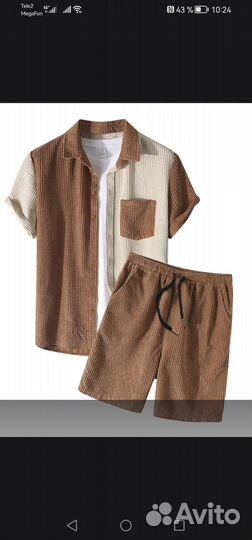 Мужской летний вельветовый комплект