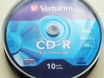 CD-диск verbatim CD-R 80 (52Х) shrink (10 штук)