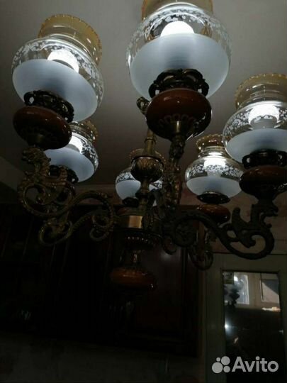 Люстра потолочная СССР Югославия бронза