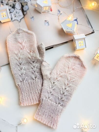 Варежки вязаные ручная работа