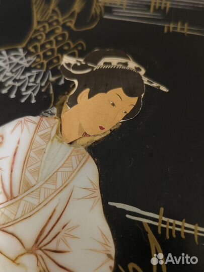 Настенное панно перламутр черный лак Китай