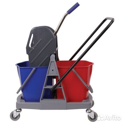 Тележка уборочная brabix, 2 съемных ведра 17 л, ме
