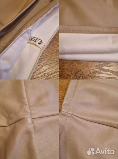 Кожаная мини-юбка