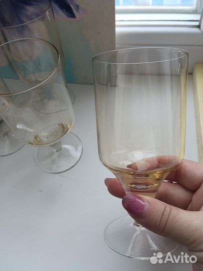 Бокалы медовое стекло СССР