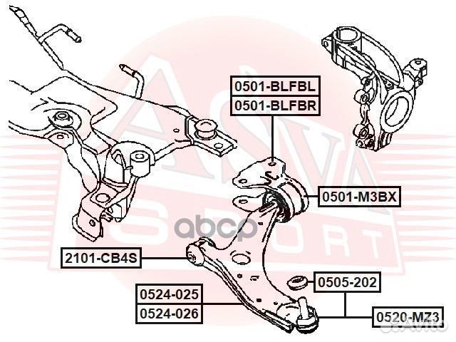 Рычаг mazda 3 BL 09- 0524026 asva