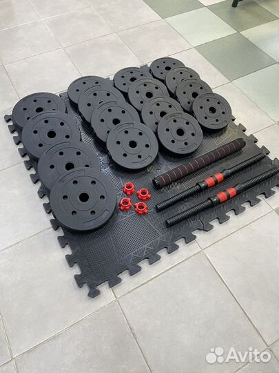 Гантели разборные 30 кг (набор 2х15) с проставкой