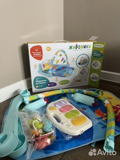 Новый Развивающий коврик жирафики