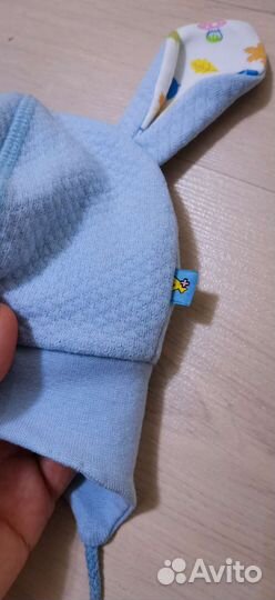 Шапка детская на завязках, хлопок раз 52