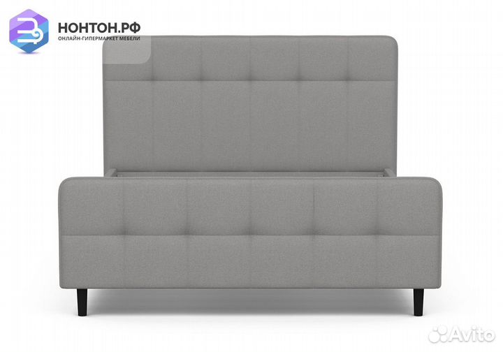 Кровать Эльза рогожка серая