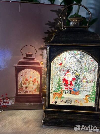 Новогодний светильник с снегом