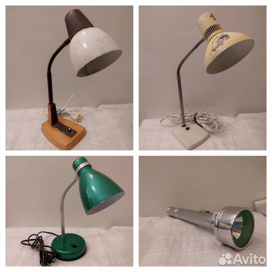 Лампы настольные, фонарь, прожектор