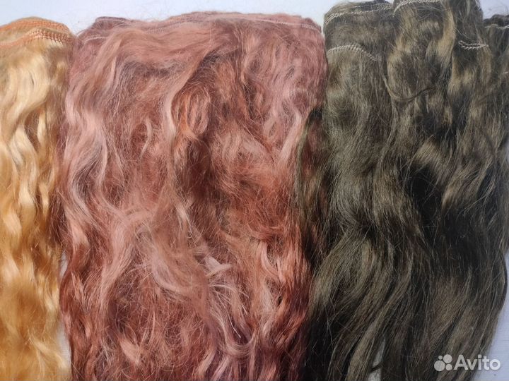 Волосы трессы для кукол натуральные