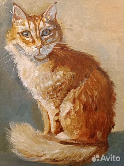 Картина маслом рыжий кот