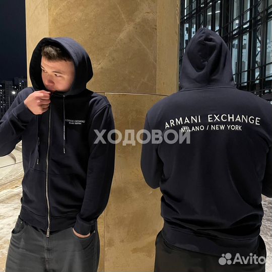 Зип Худи Armani exchange (черная\темно-синяя) 46-5