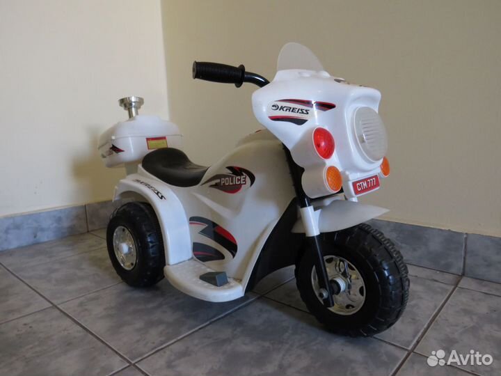Детский электрический мотоцикл полицейский kreiss