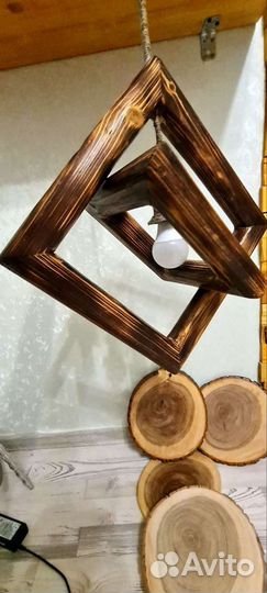 Продажа и изготовление светильников лофт из дерева