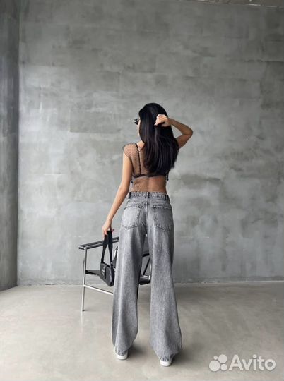 Джинсы женские широкие багги
