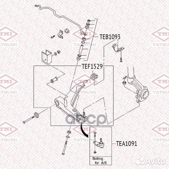 Опора шаровая нижняя L/R TEA1091 tatsumi