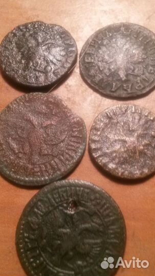 Денги Петра 1 1707,06, 04,08,05,13гг