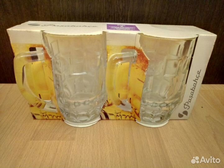 Кружки пивные стеклянные