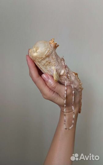 Рыбка Ватная ёлочная игрушка винтаж ручная работа