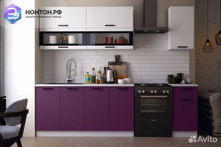 Кухня Техно 2.0 м компоновка №2 белый снег софт