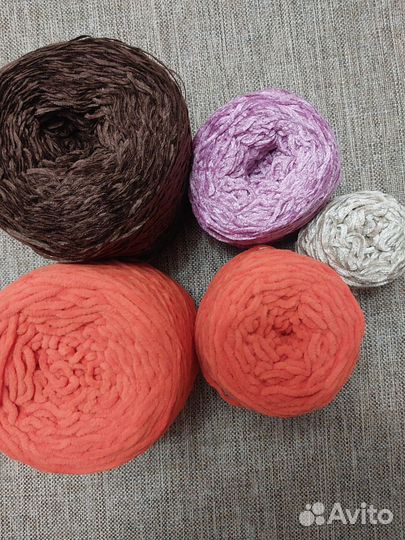 Пряжа для вязания, велюр и плюш