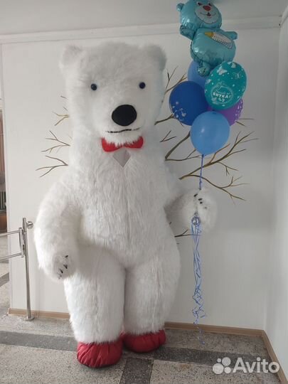 Белый мишка на поздравление