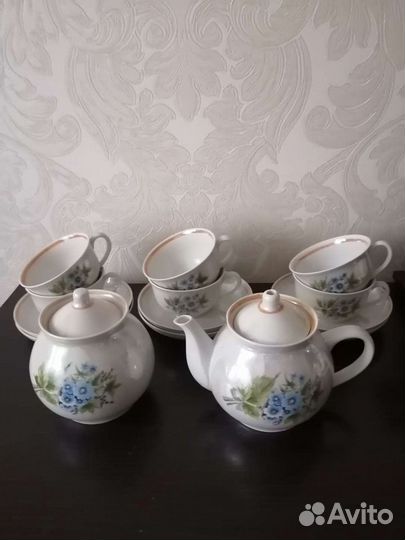 Сервиз чайный СССР новый в упаковке Песочное