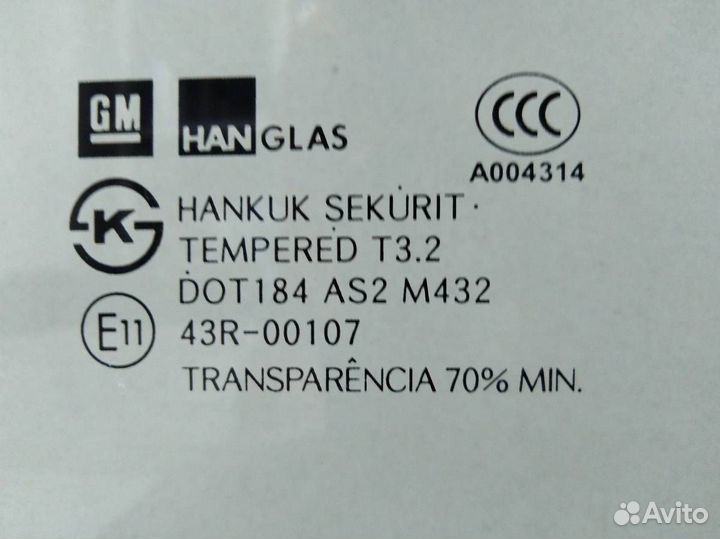 Стекло двери задней правой Chevrolet Lacetti J200