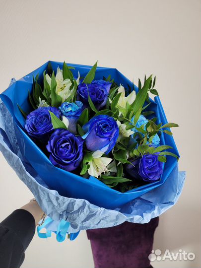 Синие розы букет синих роз